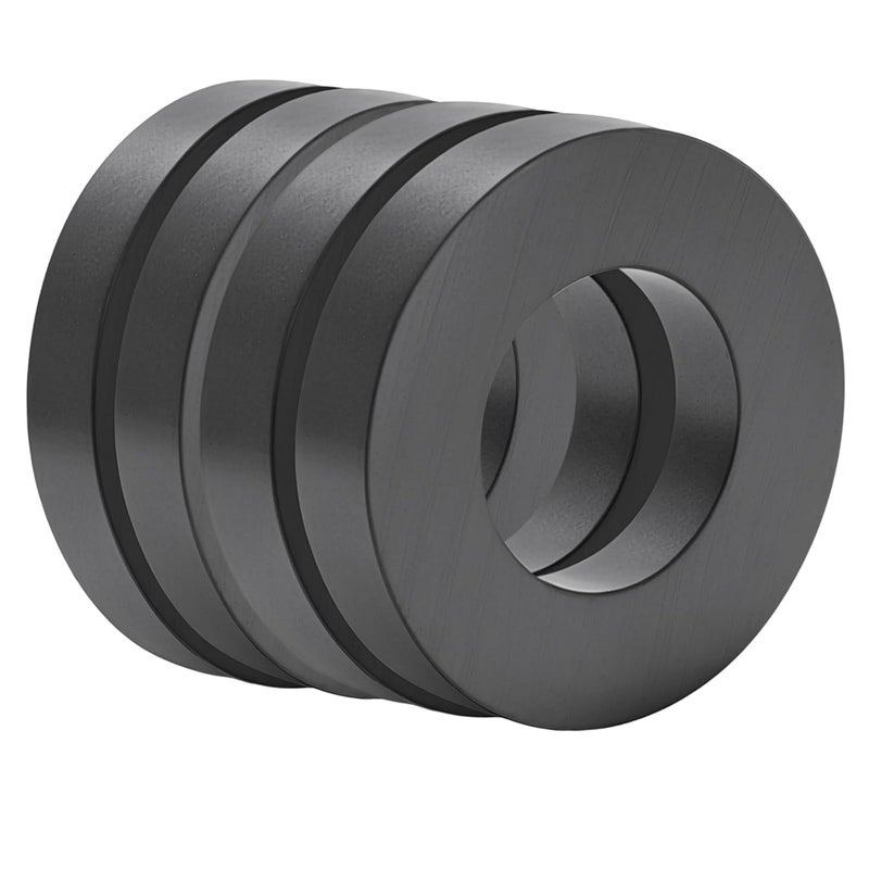 SRENMSMT Ferrite Ring Magnets - OD2.35 x ID1.25 x 10mm, Large Magnet, Grade 10 Big Magnets Heavy Duty for DIY, Industry Science, Tools, Garage-Pack of 4 - Image 1